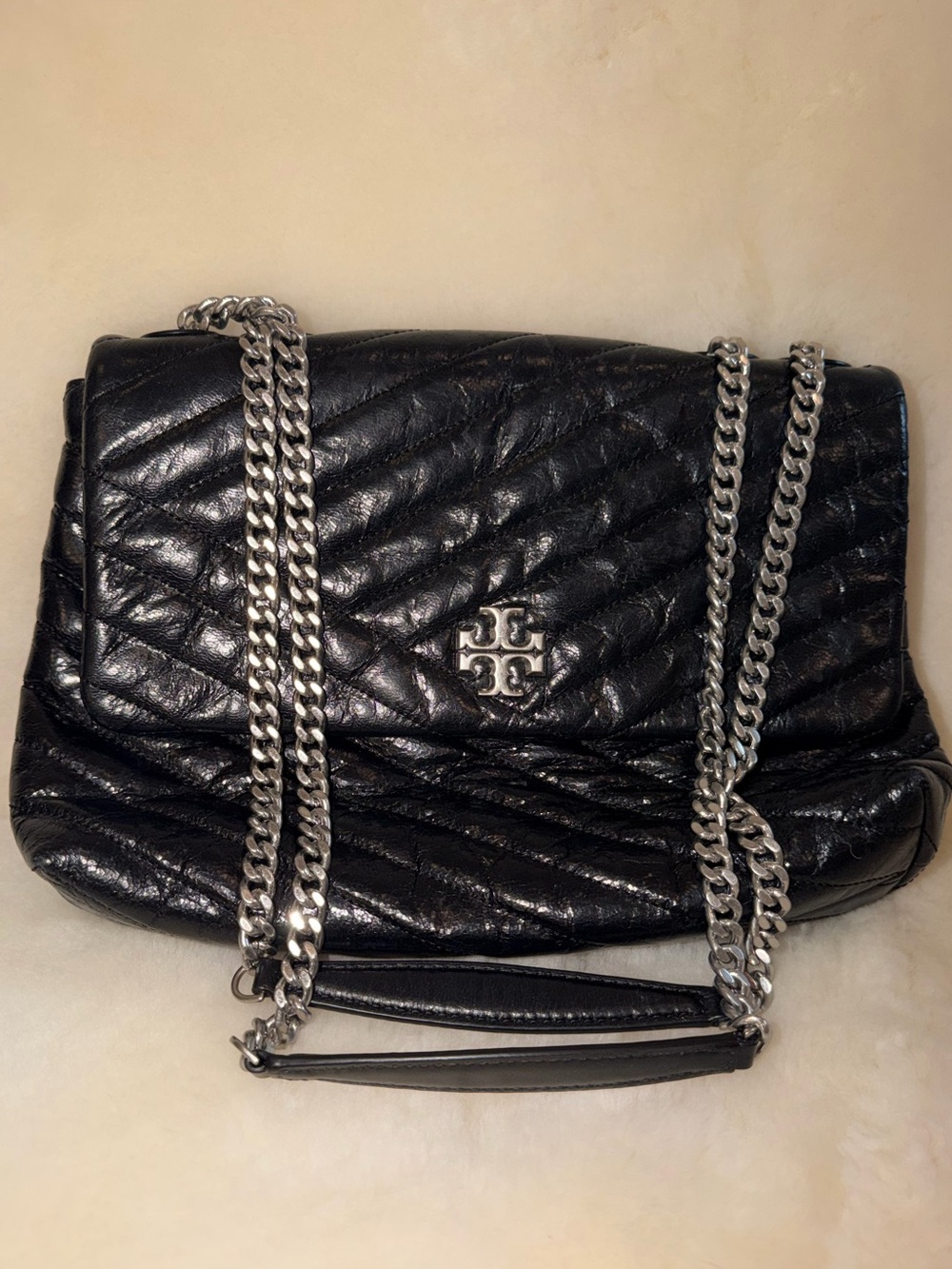 Rare🔥Tory Burch bag crinkled leather bag Tory Burch Kira Tory Burch Charlie flap